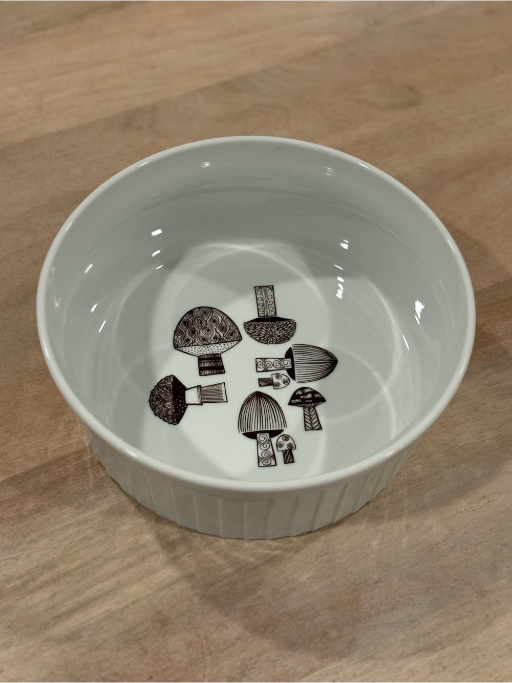 White Ceramic Plate with Small Decorative Sticker